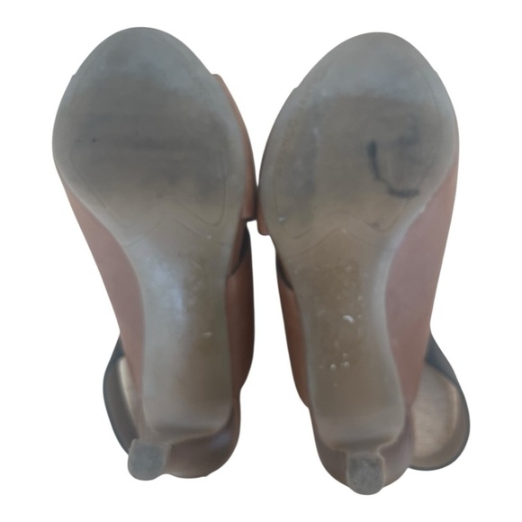 EUC!!Franco Sarto Brown Leather Slingback, Open-Toed Booties, Size 6.5 - Picture 3 of 4